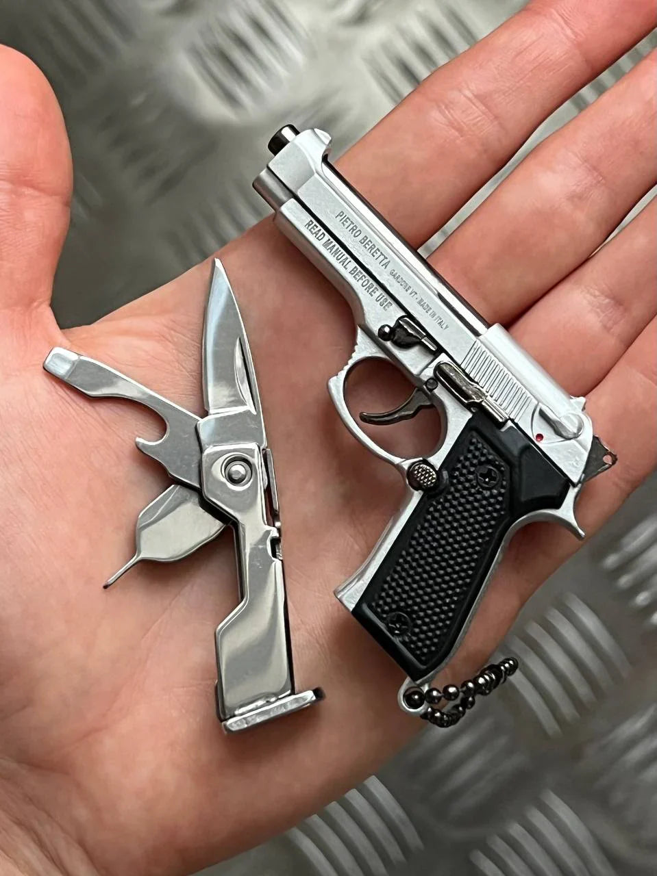 Beretta 92A1 Multi-Tool Detachable Scale Model Keychain - TRIUMPH BASTION