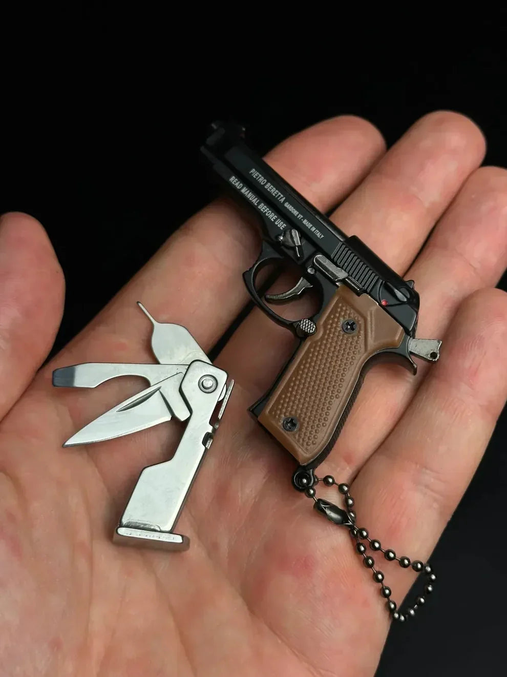 Beretta 92A1 Multi-Tool Detachable Scale Model Keychain - TRIUMPH BASTION