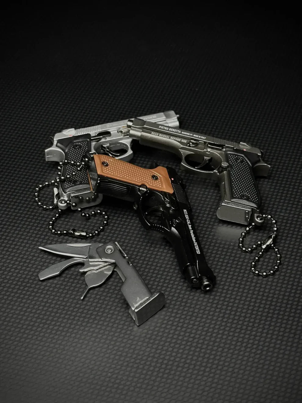 Beretta 92A1 Multi-Tool Detachable Scale Model Keychain - TRIUMPH BASTION