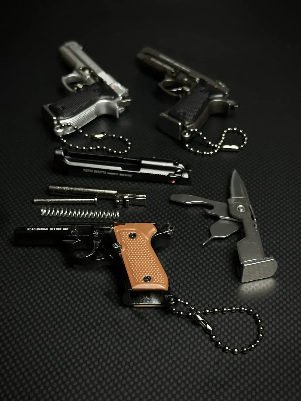 Beretta 92A1 Multi-Tool Detachable Scale Model Keychain - TRIUMPH BASTION