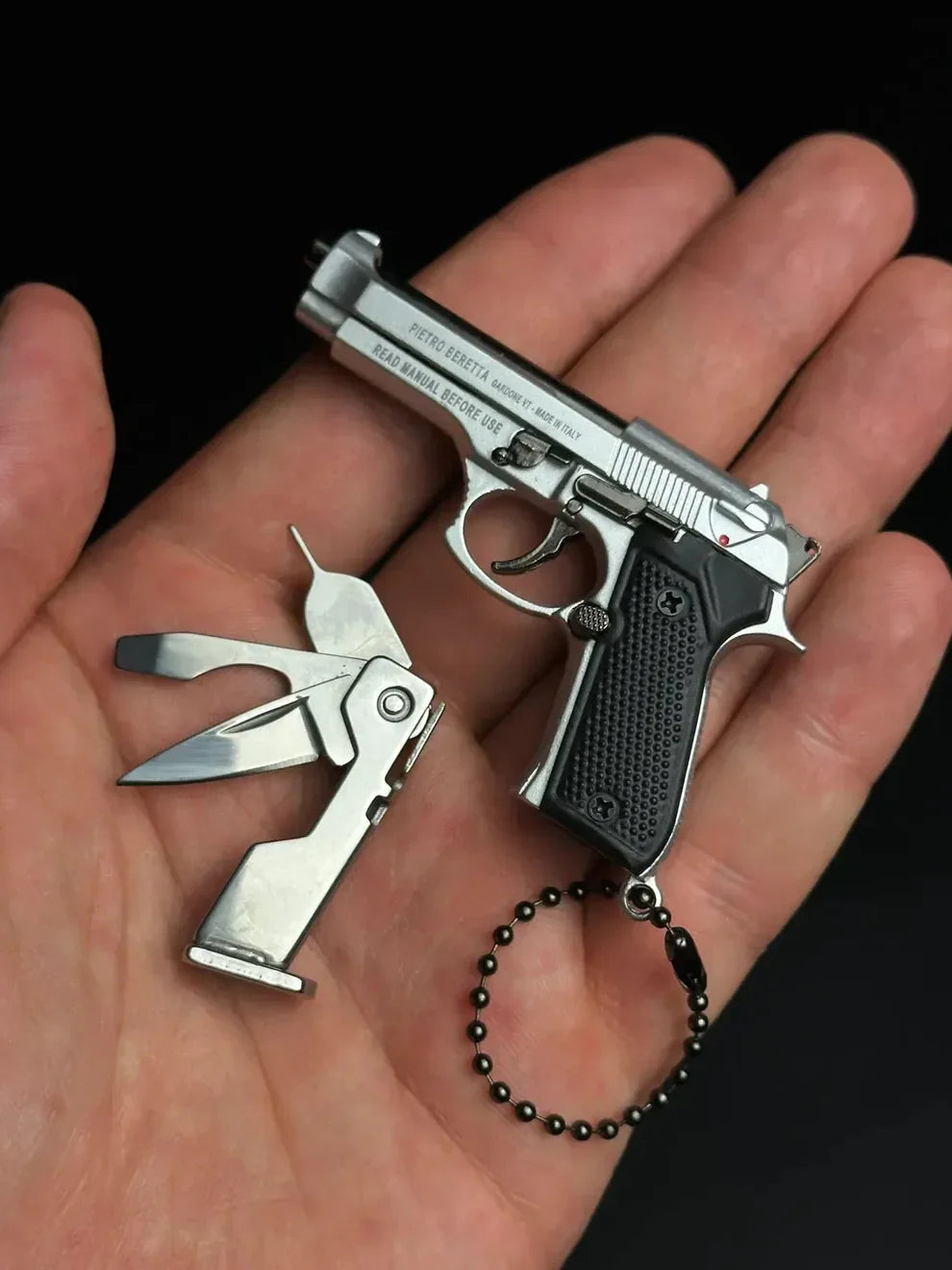 Beretta 92A1 Multi-Tool Detachable Scale Model Keychain - TRIUMPH BASTION