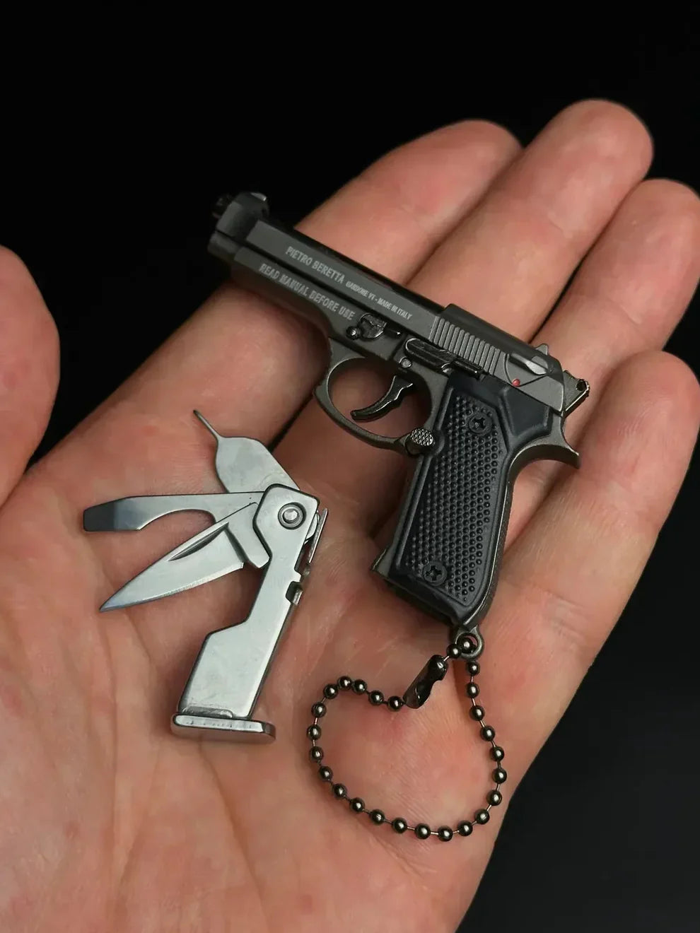 Beretta 92A1 Multi-Tool Detachable Scale Model Keychain - TRIUMPH BASTION